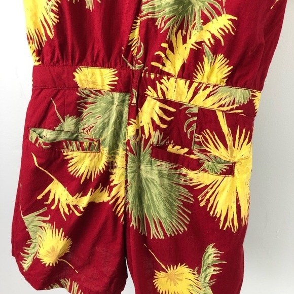 New Free People Malibu Romper Tropical Maroon Small - Picture 8 of 10
